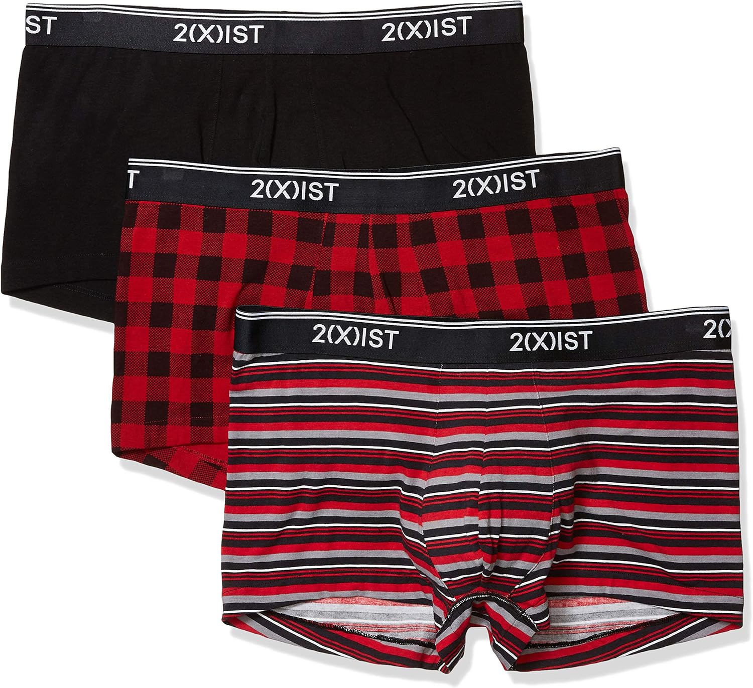 2(X)IST Men's Cotton Stretch No Show Trunk 3-Pack: Clothing