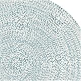 Round beige rug