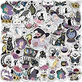 MiStar 64 PCS Witchy Stickers, Aesthetic Stickers for Kindle Water Bottles Laptop Notebook, Waterproof & Glossy Vinyl Witchcraft Halloween Stickers Party Favors Gifts for Adults Teens Girls