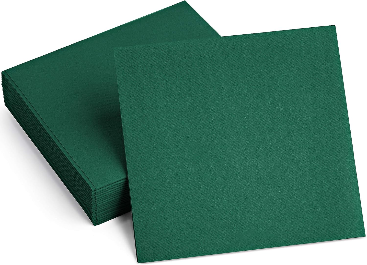 100 Linen-Feel Colored Paper Napkins - Decorative Cloth-Like GREEN Luncheon Napkins - Soft And Absorbent. For Kitchen, Party, Wedding, Dinner Or Any Occasion. (Pack of 100)