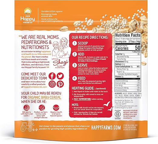 happy baby clearly crafted cereal