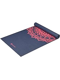 Gaiam Yoga Mat - Classic 4mm Print Exercise & Fitness Mat for All Types of Yoga, Pilates & Floor Exercises (68" x 24" x 4mm Thick)