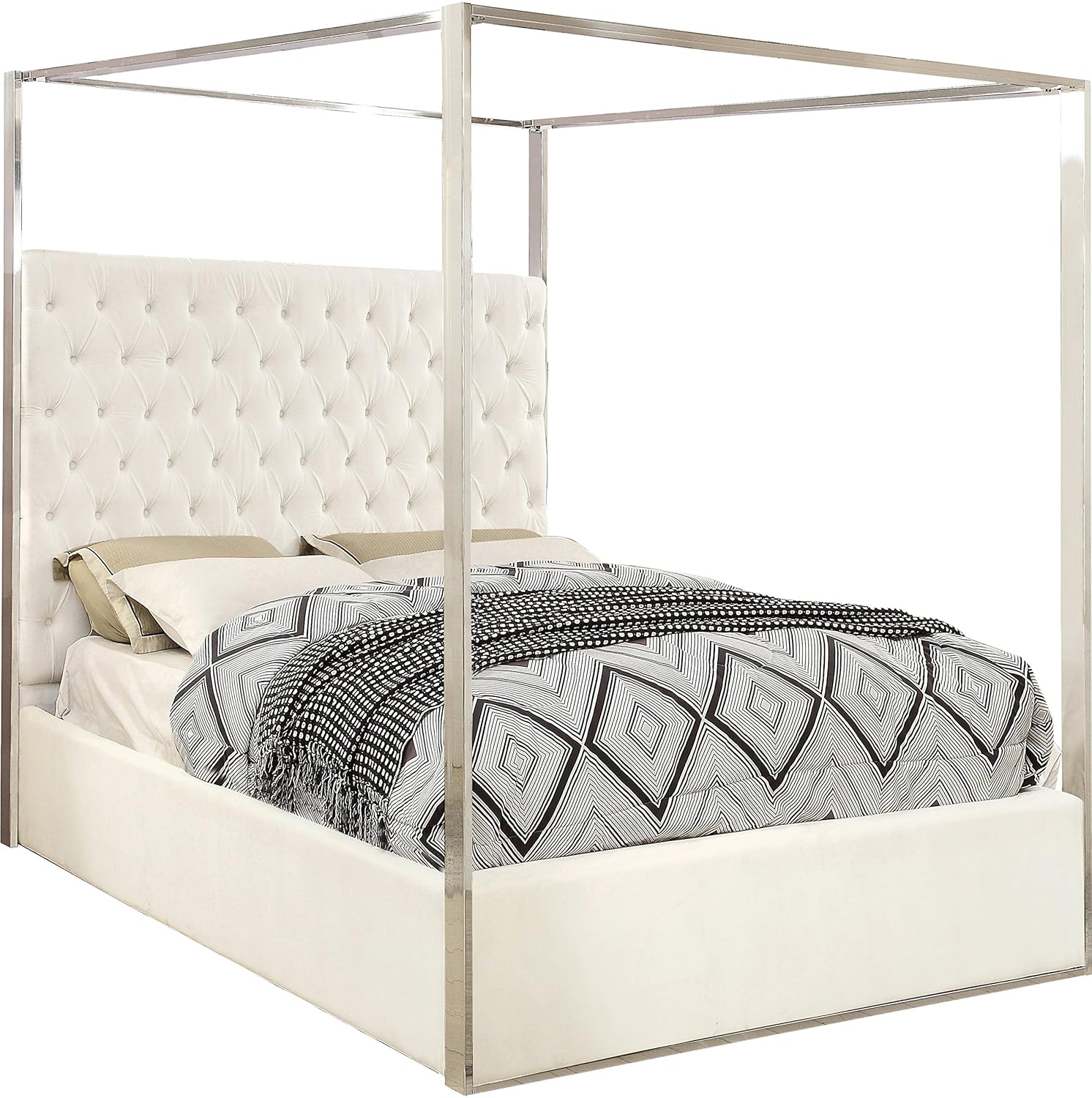 Amazon Com Meridian Furniture Q Porterwhite Q Porter Velvet