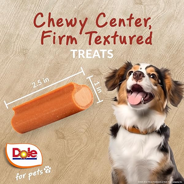DOLE FOR PETS DOG CHEWS, PUP-KIN SPICE FLAVOR DOG TREATS – PUMPKIN FLAVORED WITH REAL FRUITS, NO WHEAT, CORN, SOY, ARTIFICIAL FLAVORS, COLORS, OR PRESERVATIVES, 7.5 OUNCE