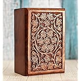 ARTISENIA Wooden Pet Memorial Keepsake Cremation Urns for Ashes | Pet Urn Wood Keepsake Box for Cat & Dog Ashes | Pet Memorial Urn Box 6 X 4 Inch