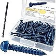 Bobibbi 1/4 x 1-3/4" Hex Head Concrete Screw Anchor, for Anchoring to Masonry, Block or Brick (100Pcs)