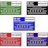 Leet Prints California 90 Day Inspection Sticker Decal - Personalized - 5.25"" x 3.25"" Labels for BIT/DOT Inspection Decals- Vehicle, Trucks, Trailers