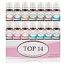 Essential Oil Blends Set 14 - 5ml 100% Pure Therapeutic Grade- Happy, Sleep Tight, Stress, Four Gurus, Breathe, Deep Muscle, Forest, Headache Relief, Love, Meditation, New Beginning, Shoo Fly, Citrus