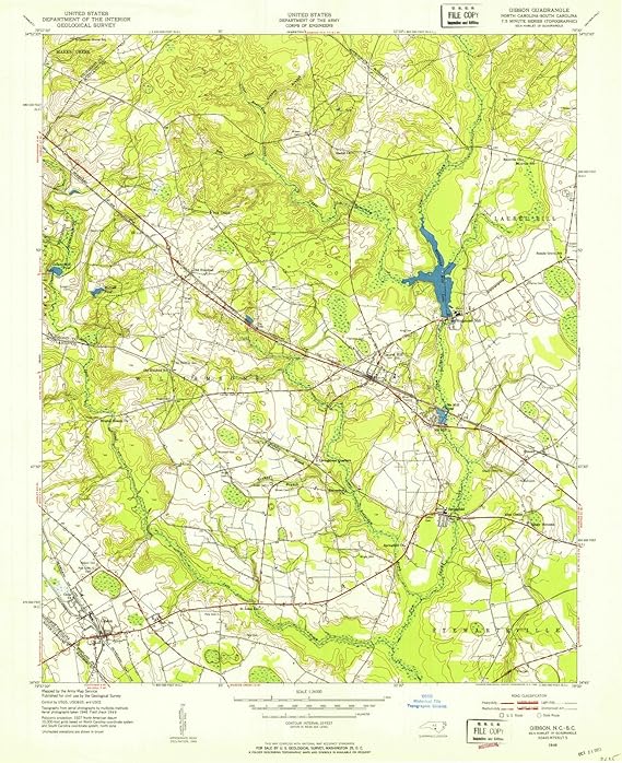 1949 Gibson, NC North Carolina USGS Historical