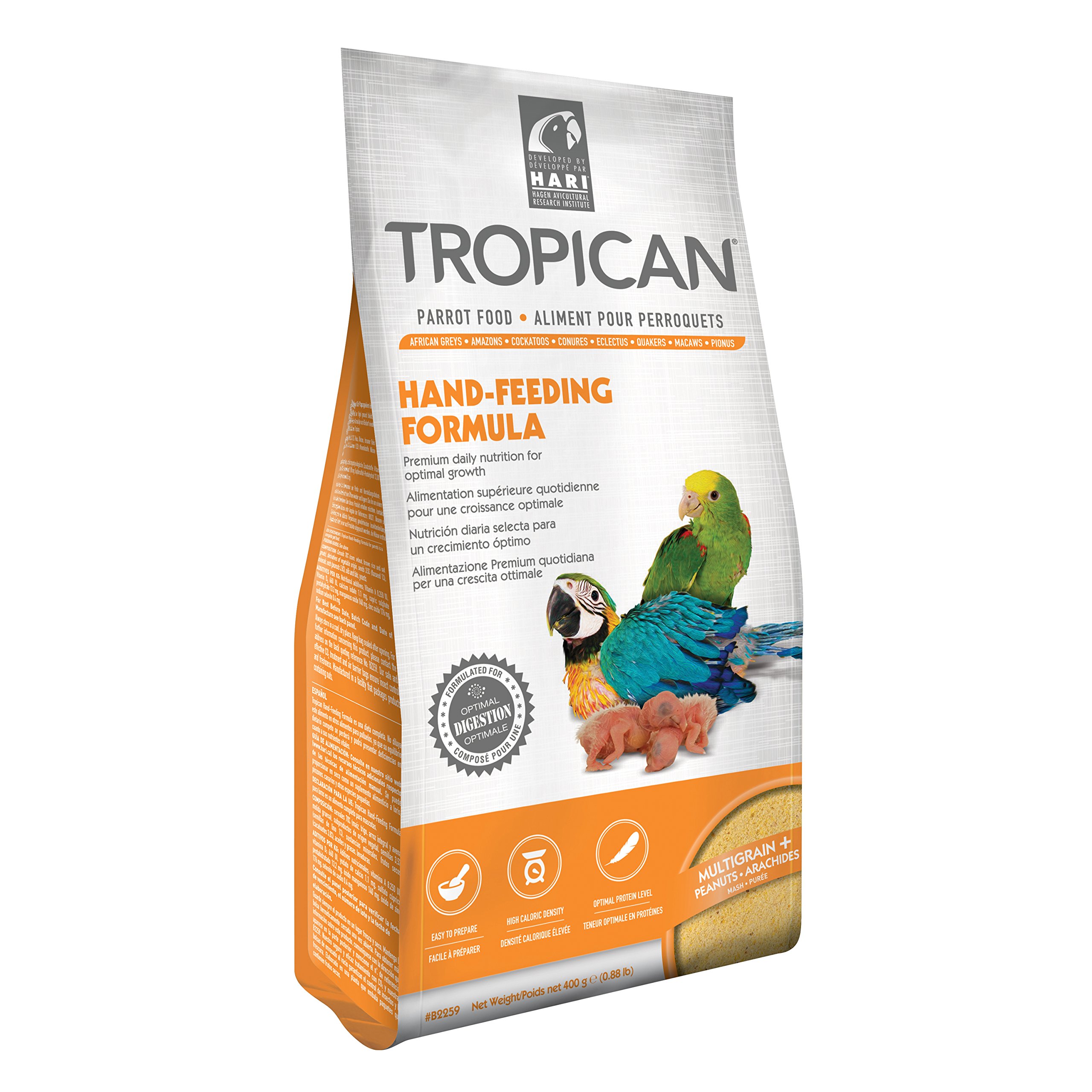 Hari Tropican Hand‑Feeding Formula, 400g, Complete, Easy‑to‑Digest Nutrition for Baby Birds