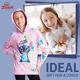 Disney Stitch Hoodie for Girls Teens Pink Splatter 7-8 Years view 4