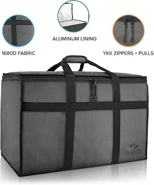 BlueVoy Insulated Food Delivery Bag Premium Large Commercial Catering Bag for Food