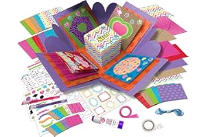 CREATIVE KIDS B Me Card Making Kit for Kids - Arts and Crafts Box - DIY Holiday, Birthday Cards Stationary Set – Jel Pens, Sticker Sheets, Gems, Envelope, Ribbon, Tape - Crafts Age 6+