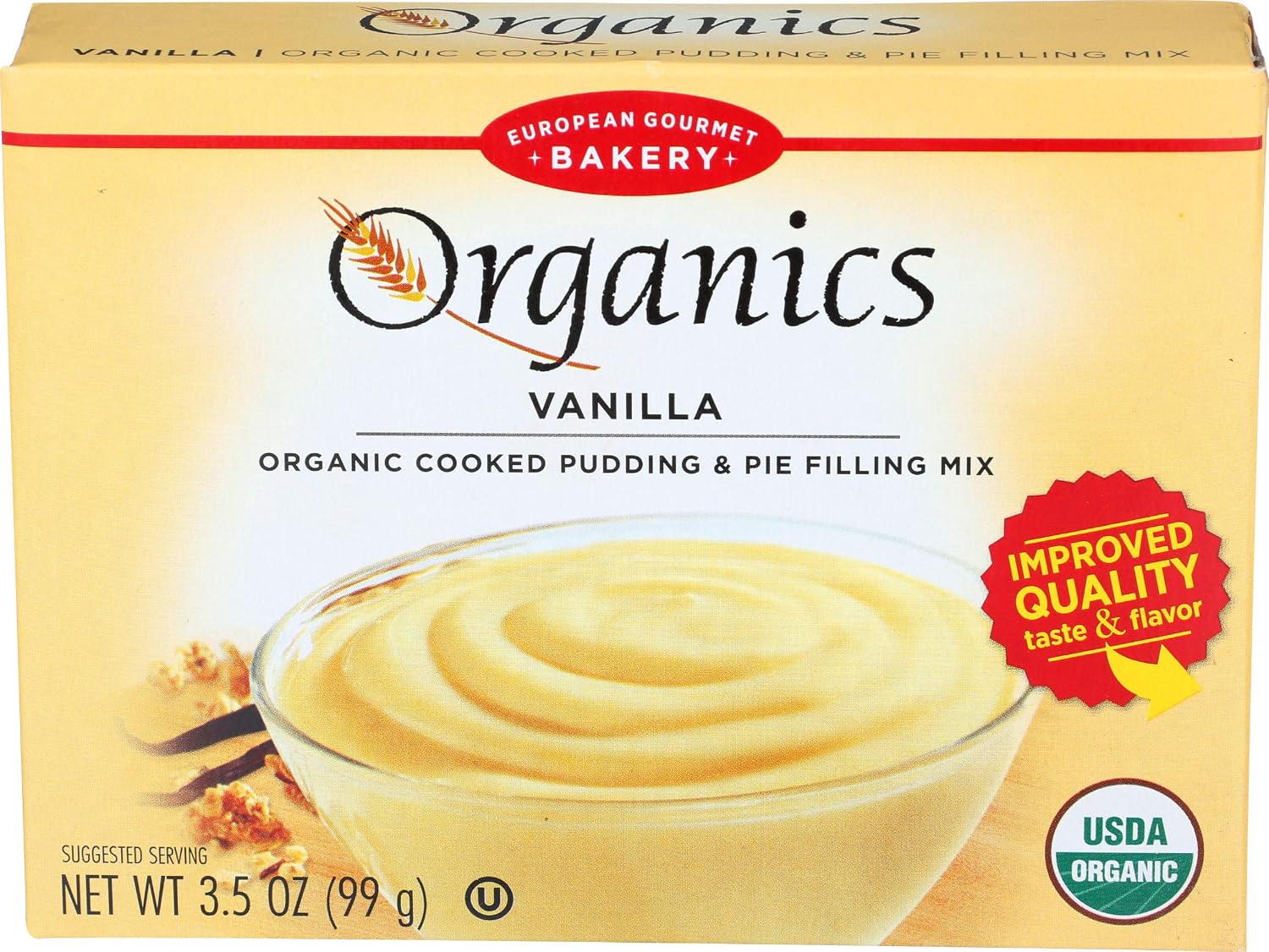 European gourmet bakery organics, Organic cooked pudding&pie filling Mix, vanilla (058336176036)
