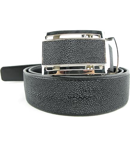Genuine stingray leather belt Black 48