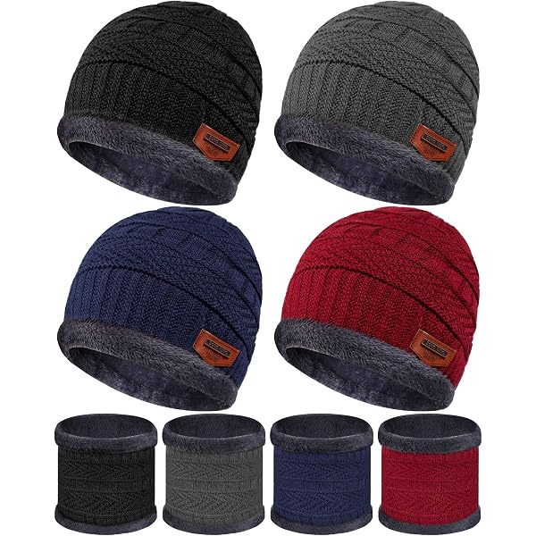 6 Set Winter Beanie Hat with Neck Warmer Scarf for Men Women  display picture 1