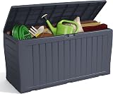 Keter 6010EC Marvel Box 270 Litre Storage Container Anthracite Rattan Look view 2