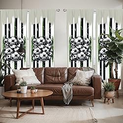 Ambesonne Soccer Window Curtains Pack of