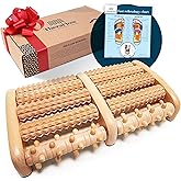 TheraFlow Foot Massager for Neuropathy & Plantar Fasciitis Relief - Mom Gifts for Women & Gifts for Dad, Wooden Foot Roller Massager, Neuropathy Pain Relief for Feet (Includes Reflexology Chart)
