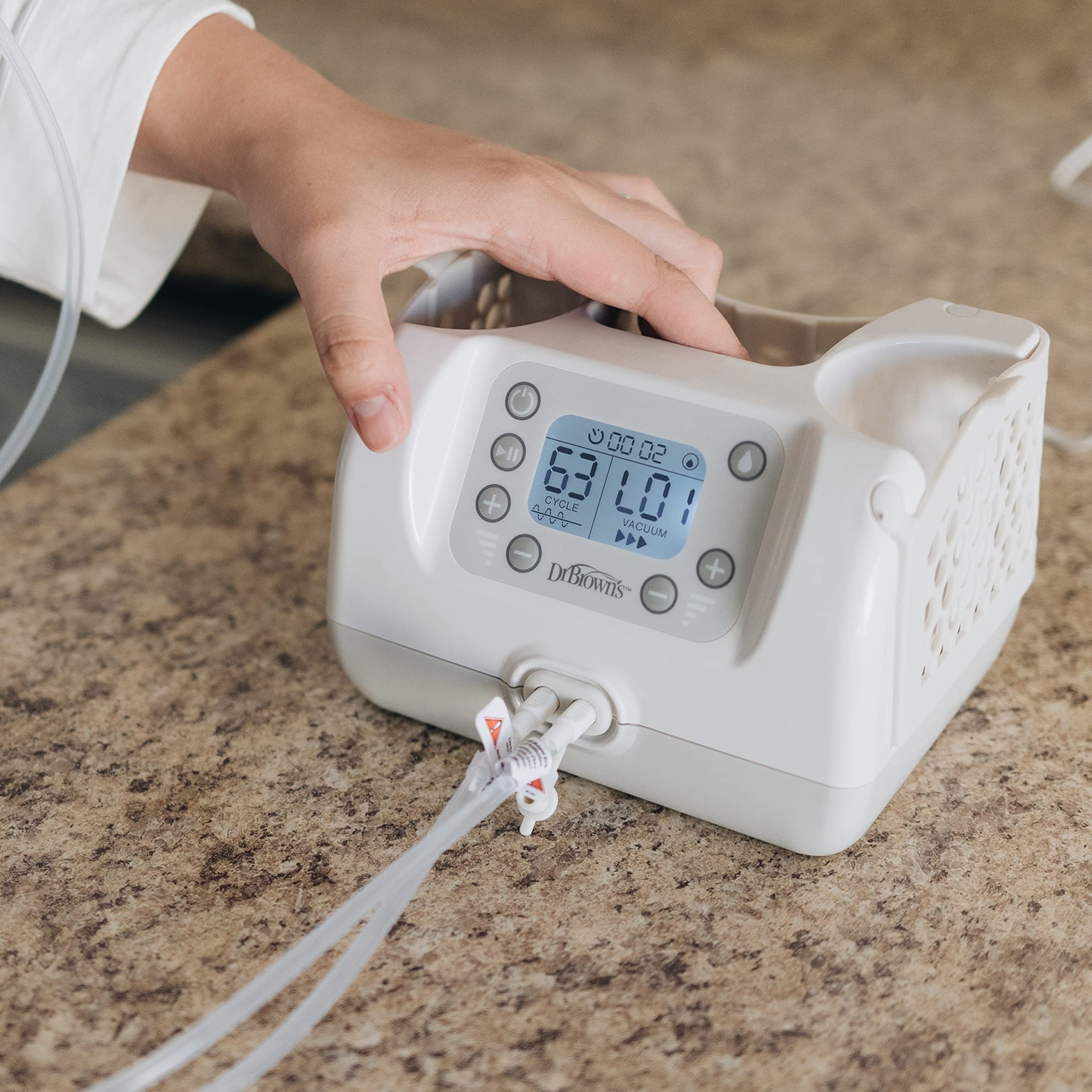Dr. Brown's Customflow Hospital Strength Double Electric Breast Pump with Adjustable Settings, includes Breast Milk Collection Bottles, Flanges & Other Pumping Essentials