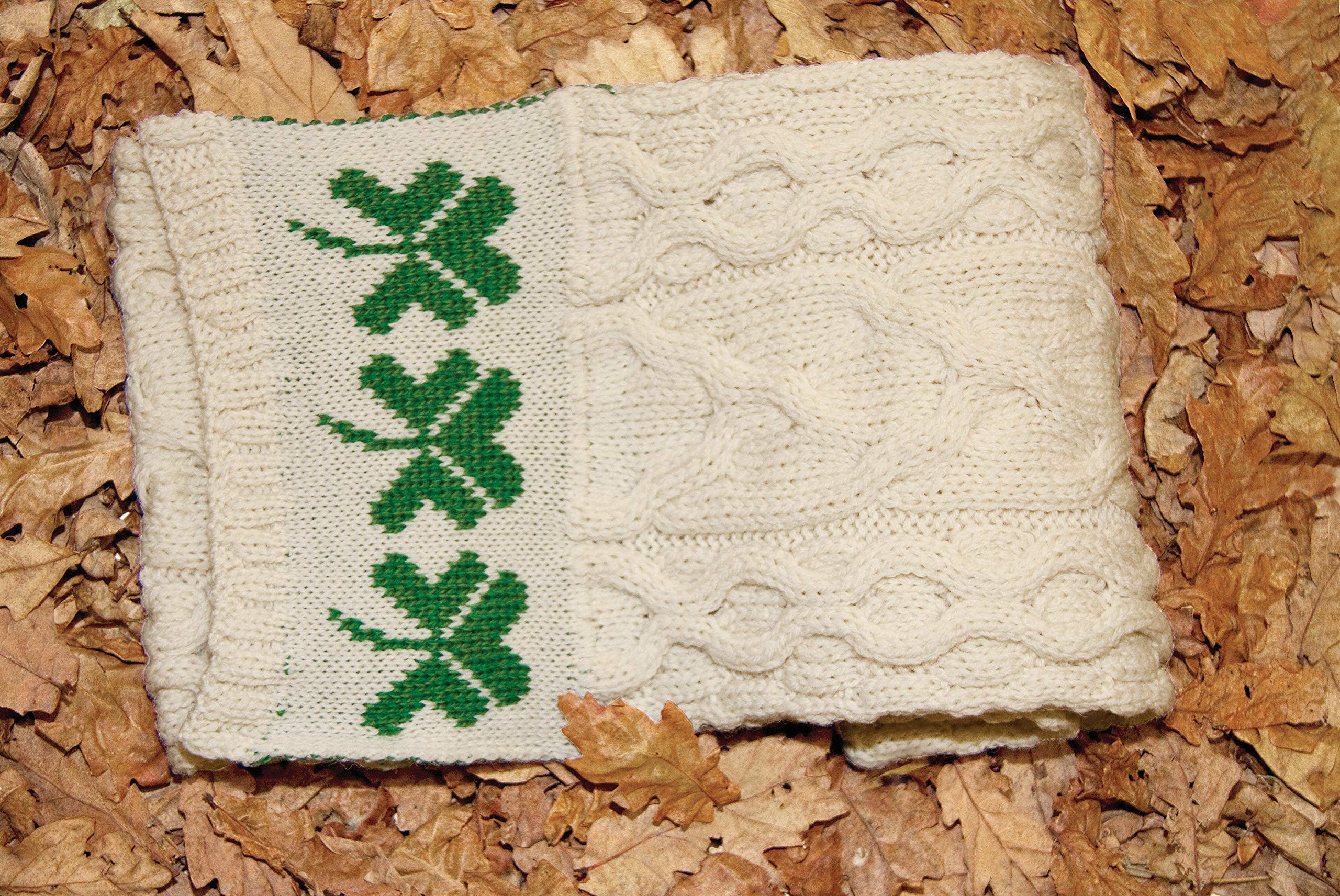 Aran Woollen Mills 100% Merino Wool Shamrock Scarf Natural Aran Woollen Mills 100% Merino Wool Shamrock Scarf Natural