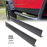 7BLACKSMITHS Side Body Armor Rocker Panel Compatible with 1997-2006 Jeep TJ Wrangler Diamond Plate Kit Replacement for 11650.05