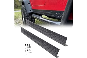 7BLACKSMITHS Side Body Armor Rocker Panel Compatible with 1997-2006 Jeep TJ Wrangler Diamond Plate Kit Replacement for 11650.05