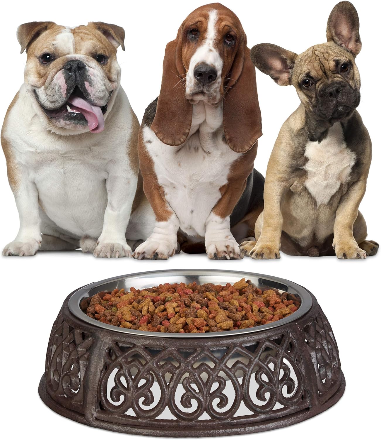 cast iron dog bowl stand