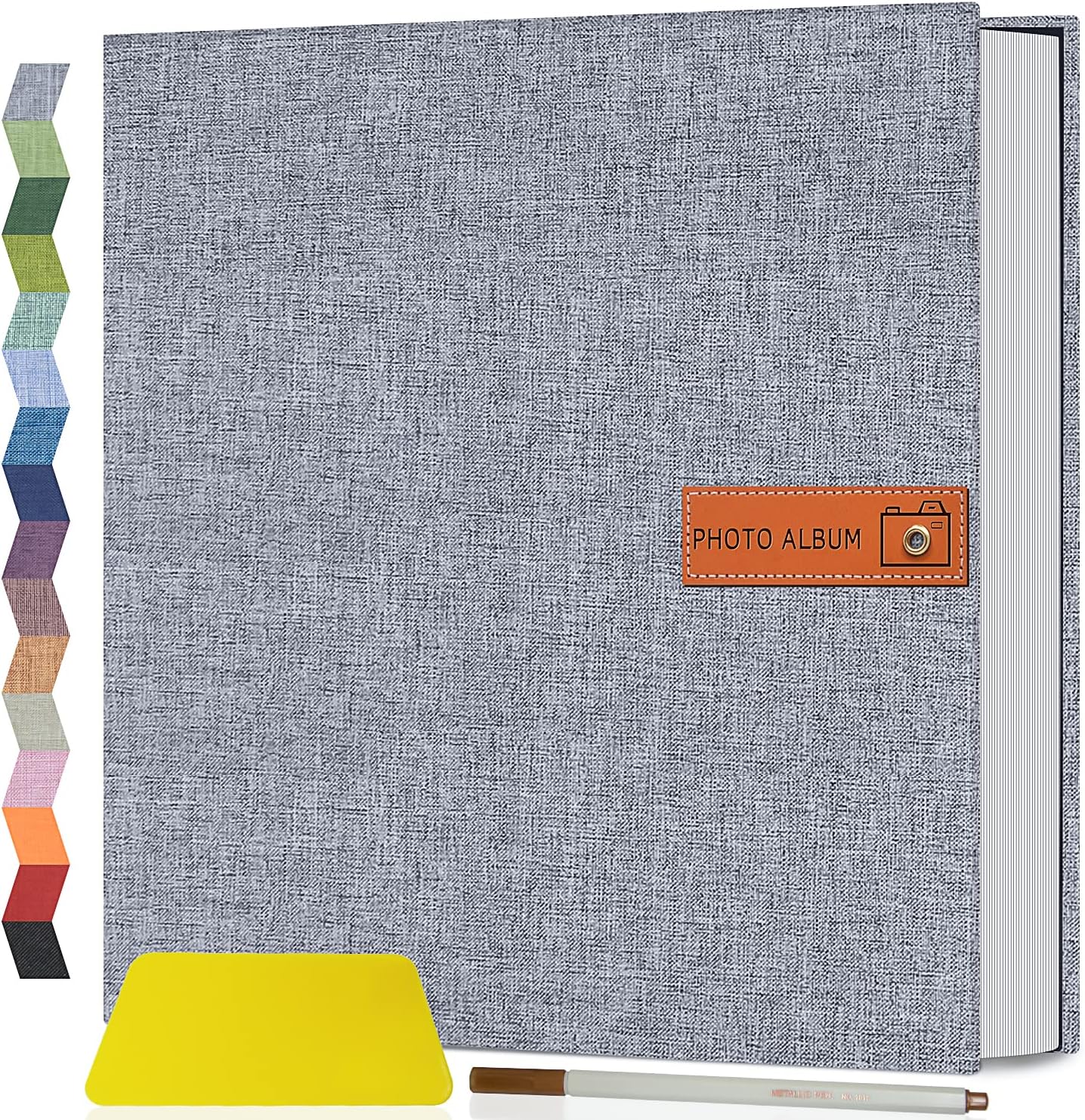 Photo Albums, Frames & Accessories - Popotop Large Photo Album Self Adhesive 4x6 5x7 8x10 Scrapbook Album DIY 40 Pages Picture Book,Gifts for Mom,Family Baby and Wedding,with Metal Pen and Plastic Board Grey