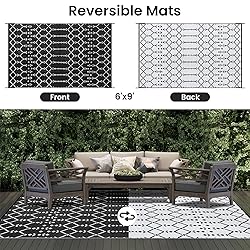 Smiry Outdoor Rug 6x9 ft, Waterproof Reversible