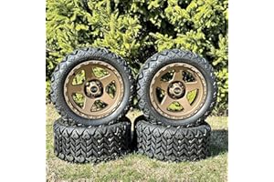 HUSKEY PARTS COMPANY 14 Inch Matte Bronze Warrior Golf Cart Wheels & Tires Set of 4, 23x10-14 All Terrain Tires, DOT Certified Golf Cart Wheels Compatible with EZGO, Club Car, YMH, 5 or 6" Lift Kit Required