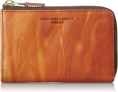 Amazon キャサリンハムネットロンドン 財布 高級イタリアベジタブルタンニンレザー Fluid フルイド Lファスナー ミドルサイズ ボックス オレンジ Katharine Hamnett キャサリン ハムネット 財布