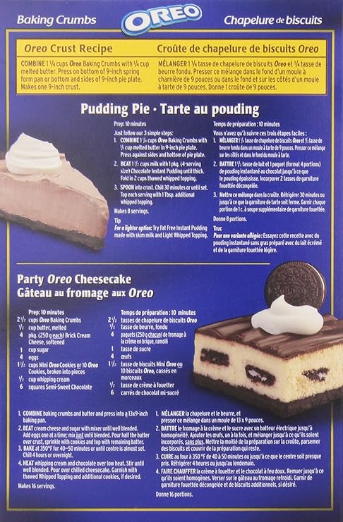 Amazon Com Oreo Baking Crumbs 400 Gram 14 10 Ounces Imported From Canada Grocery Gourmet Food