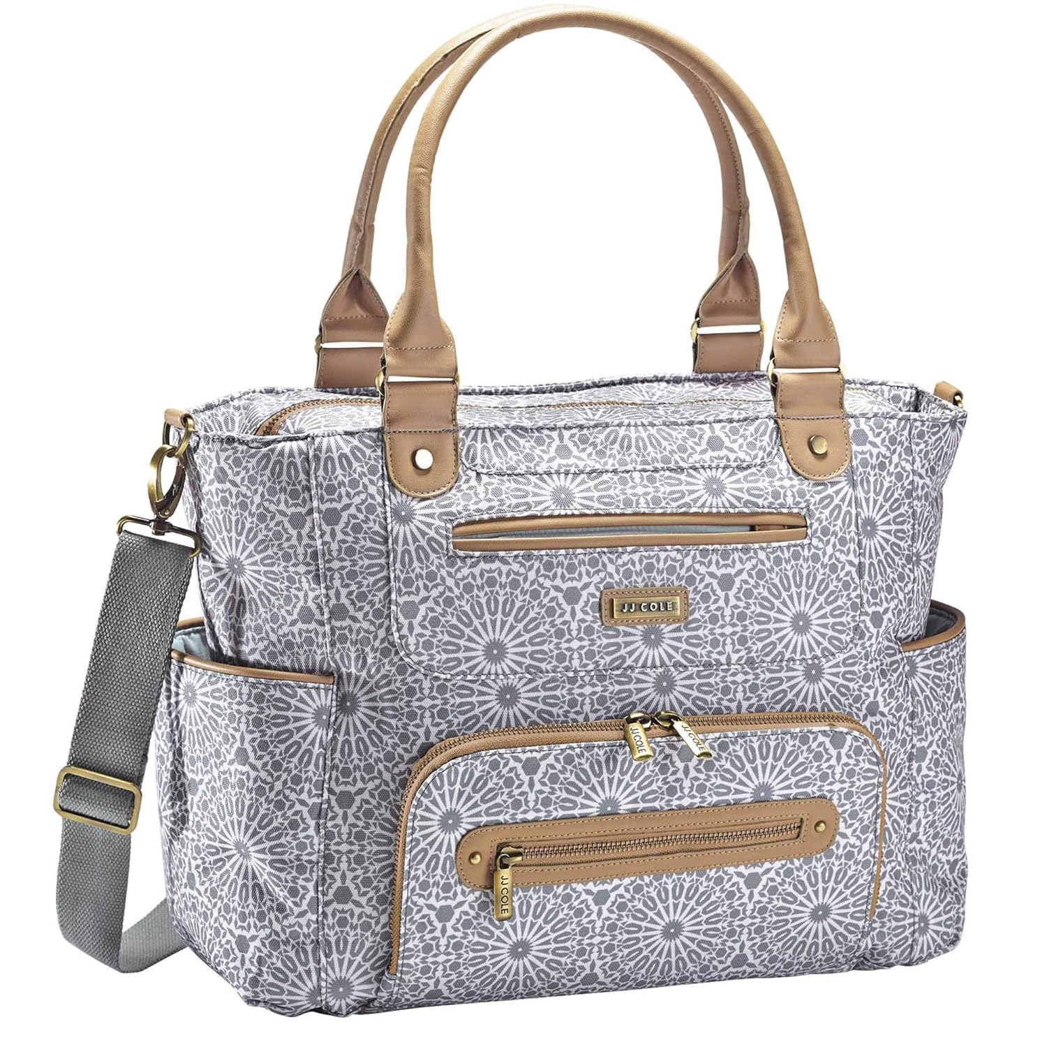 JJ Cole Caprice Diaper Bag Grey Moroccan Baby