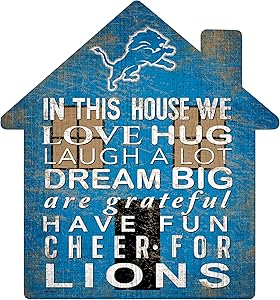 NFL Detroit Lions Unisex Detroit Lions House Sign, Team Color, 12 inch
