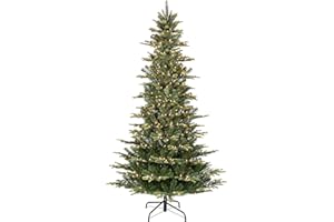 Puleo International 6.5 ft. Pre-Lit Slim Aspen Fir Artificial Christmas Tree with 350 UL-Listed Clear Lights