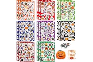 SODKNOW 480 Pcs Halloween Stickers for Kids Cute Halloween Stickers for Kids Classroom Halloween Vinyl Party Stickers for Pumpkins Water Bottles Horror Scary Party Favor Supplies Art Craft for Girls Boys