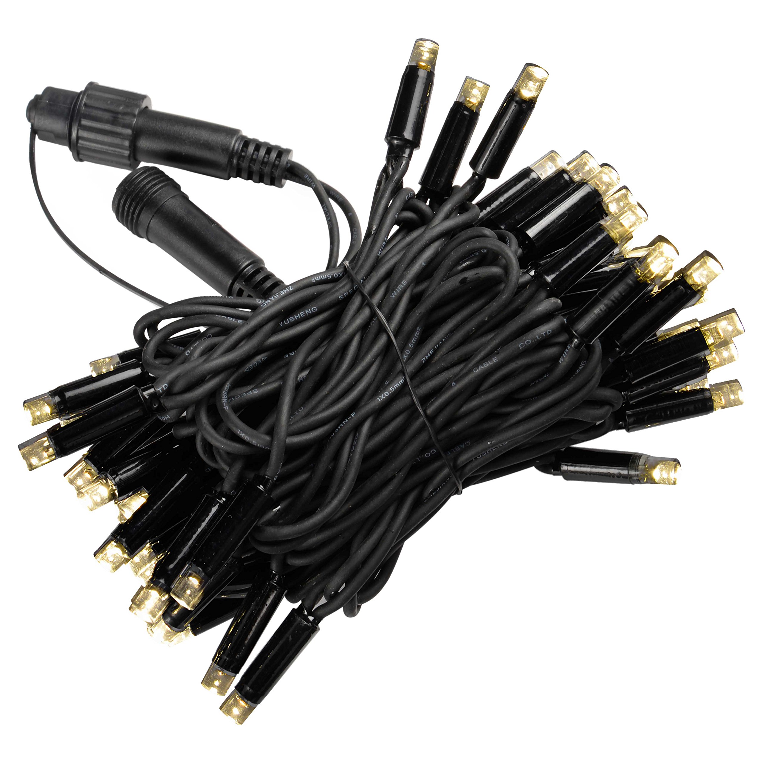 WeRChristmas LED Connectable Rubber Cable Lights Extension Set, 50 Warm Lights - White — image 1