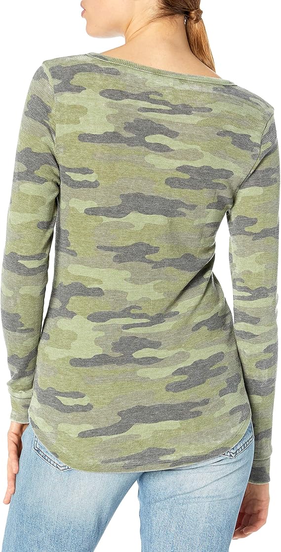 women's camo thermal top