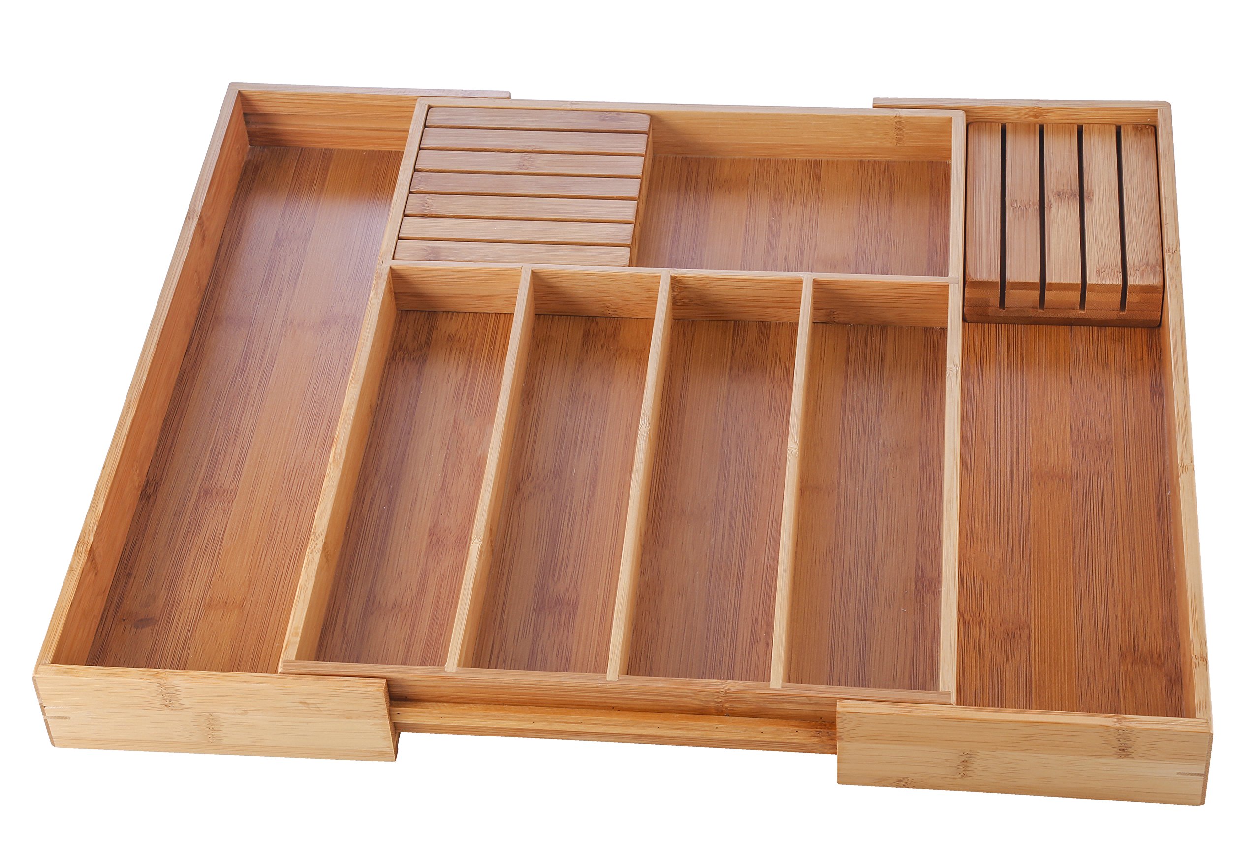 Bamboo Expandable Drawer Organizer Kitchen Storage Organizer 13 21