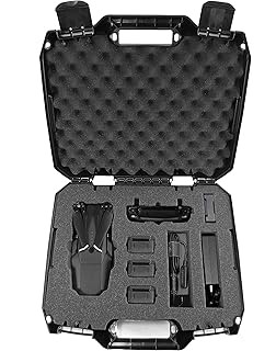 DRONESAFE Rugged Mini Drone Carry Case Organizer With Customizable Foam – Protect DJI Mavic Pro Foldable Drone Combo and Accessories Such as Remote Control , Extra Batteries , Propellers and More