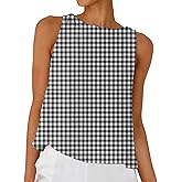 DAOAO Linen Tops for Women Tank Tops Cute Summer Sleeveless Shirts Linen Clothes