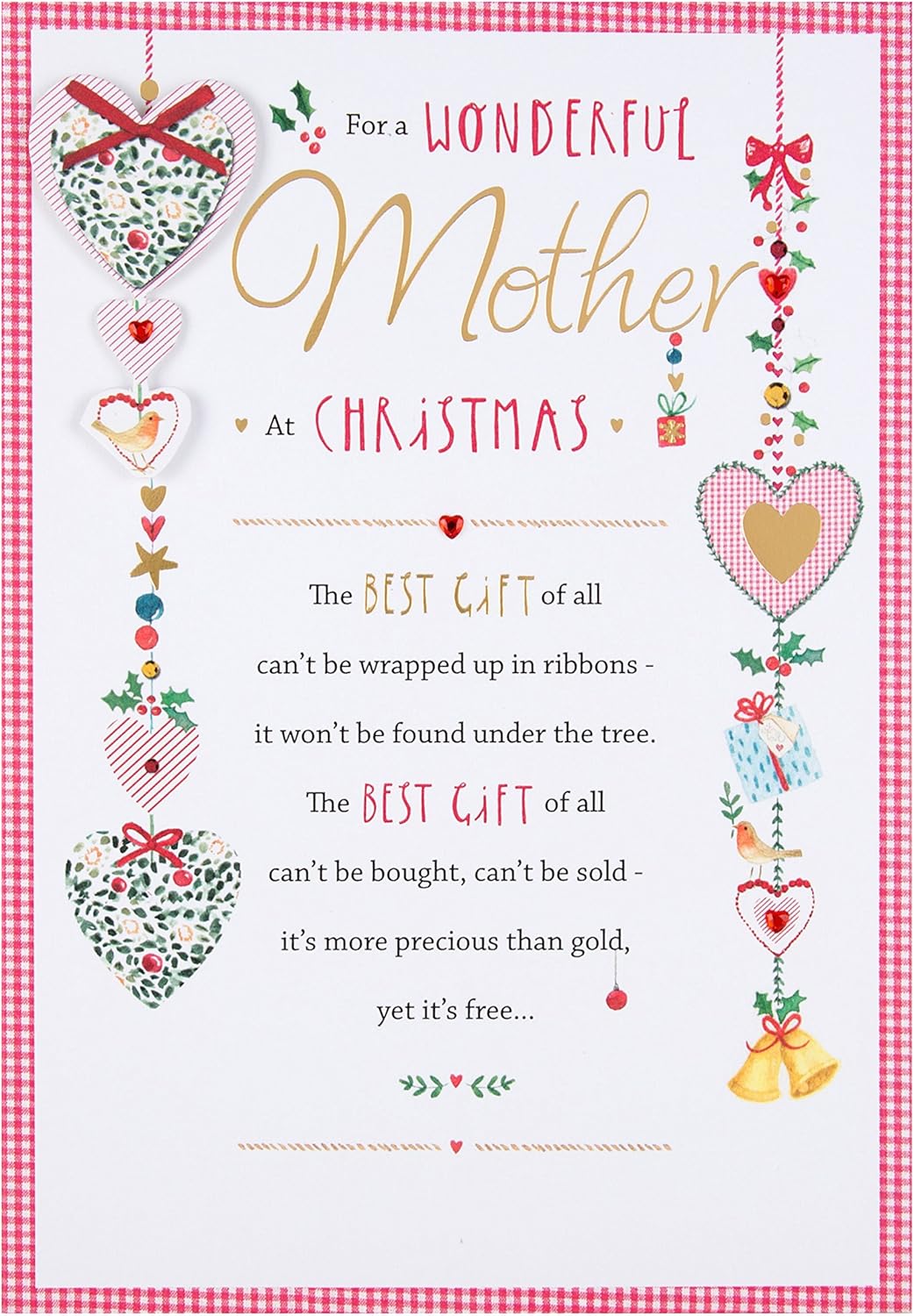 Hallmark Mother Christmas Card 'Wonderful' Medium Amazon.co.uk