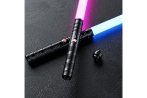 Juxaxia Lightsaber, LED Light Saber, Metal Hilt Dueling Lightsaber for 3 Modes, Light Saber with 20 RGB Colors, for Adults, Kids, Children's Day, Halloween, Christmas, 2 Pack(Black)