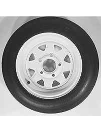 Tredit RIM & TIRE ASSEMBLY, SPOKED WHEEL, WHITE-480 X 12; 5-Hole Spoked Rim; Load Range B