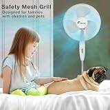 1ABOVE 16" Pedestal Fan 3 Speed High Performance Adjustable Height Oscillating view 7