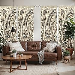 Ambesonne Paisley Window Curtains Pack of