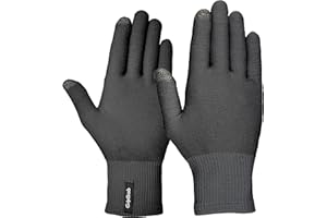 GripGrab Merino-Wool Thermal Full Finger Liner Gloves Touchscreen-Compatible Knitted Inner Under Cycling Everyday-Life