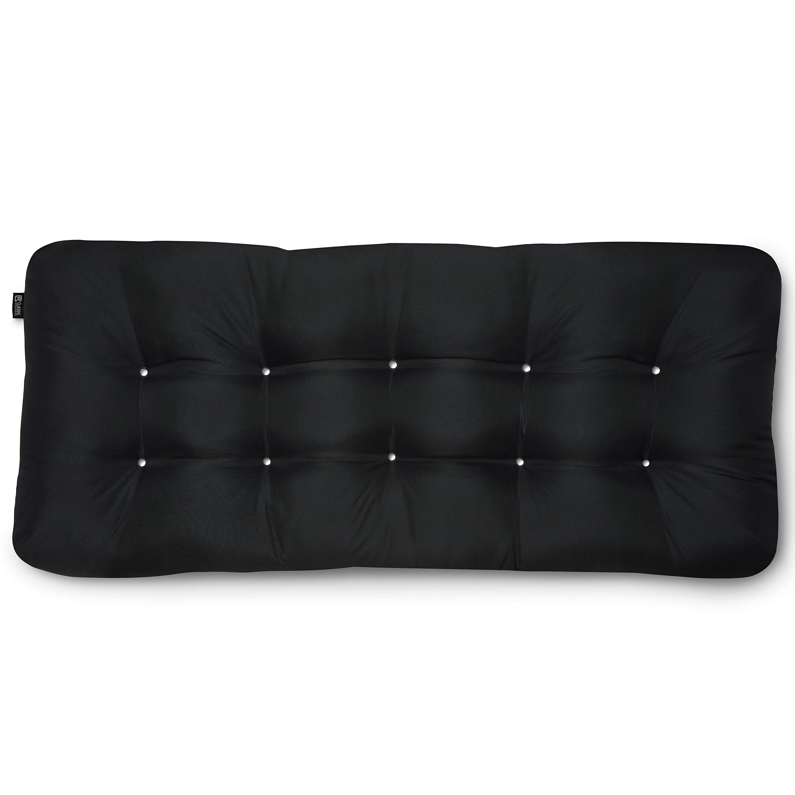 Classic Accessories Water-Resistant Indoor/Outdoor Bench Cushion, 48 x 18 x 5 Inch, Black, Patio Bench Cushion Image