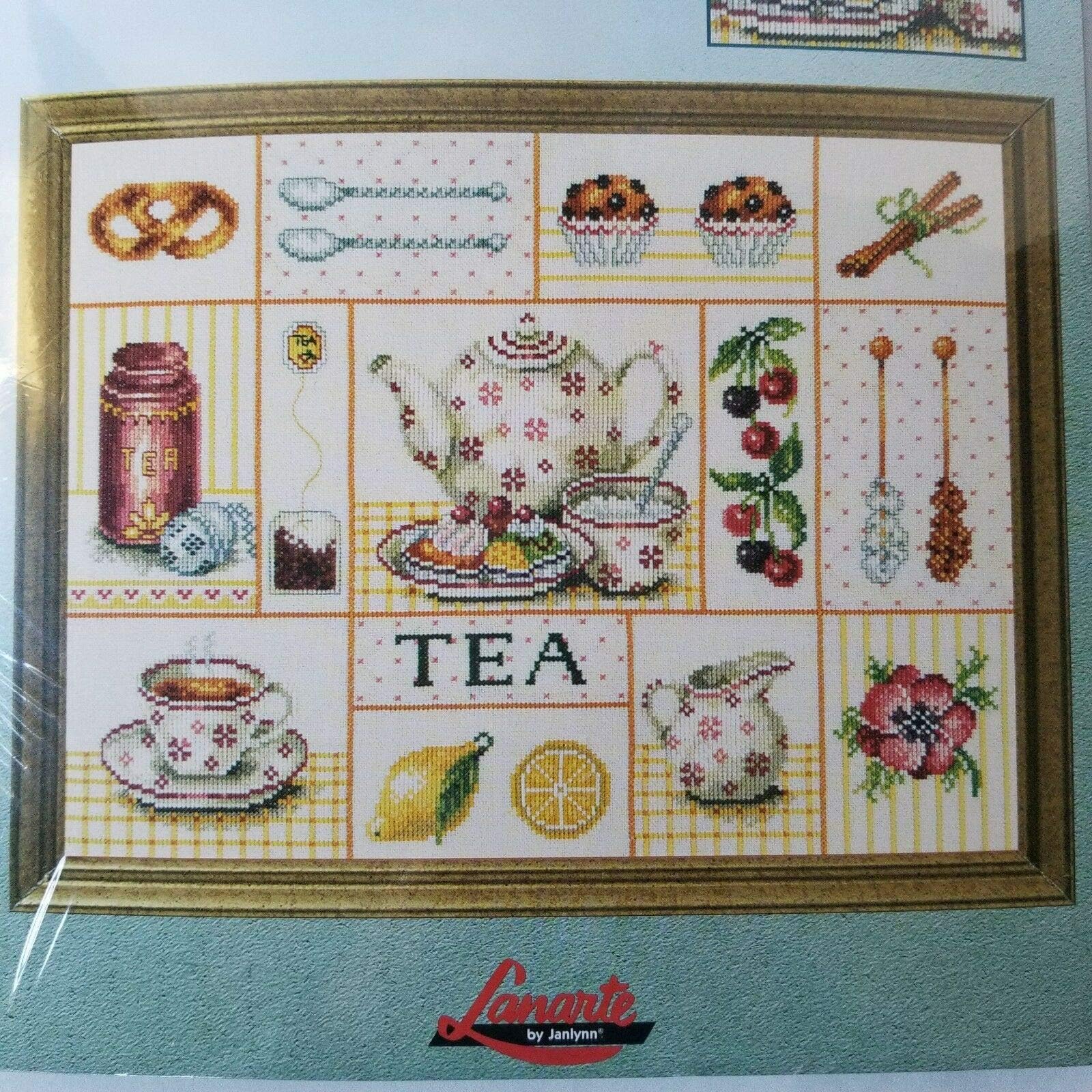 Lanarte Quiet Moments Tea Collage Counted Cross Stitch Kit